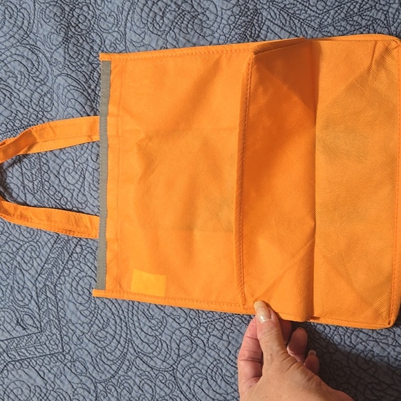 Ecoways Orange Black Cat Tote Bag 12 x 10 x 6 Inches - Picture 4 of 5